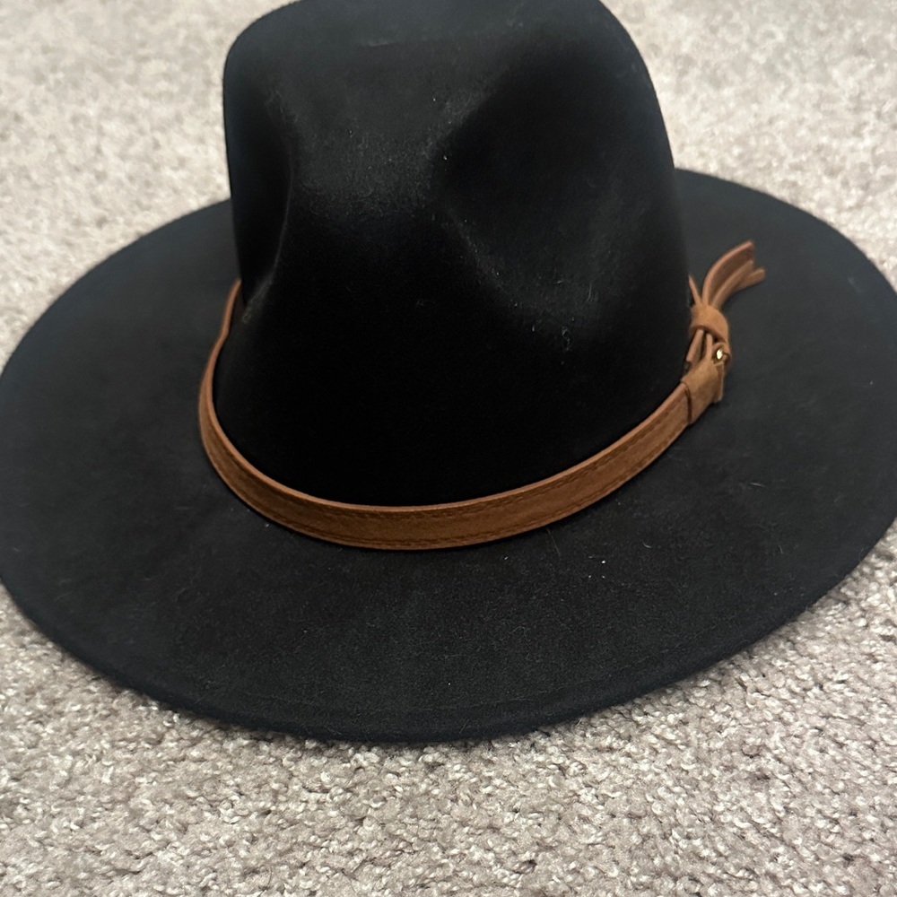 Classic Black Fedora with Tan Band